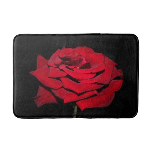 Red Rose - zwart Badmat (Voorkant)