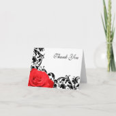 Red Rose Zwart Bloeien Dank u Bedankkaart (Voorkant)