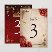 Red Rose Zwart Goud Tafel Aantal Kaarten (Voorkant / Achterkant)