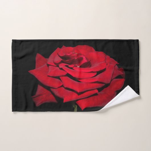 Red Rose - zwart Handdoek (Handdoek)