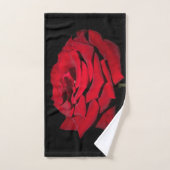 Red Rose - zwart Handdoek (Handdoek)