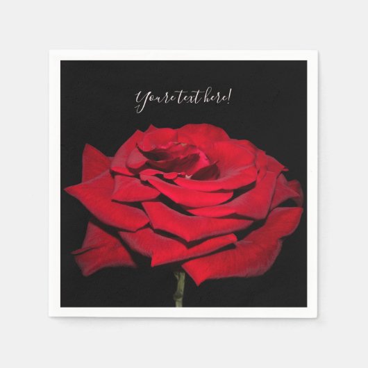 Red Rose - zwart Servet (Voorkant)