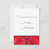 Red Rose Zwart Zilver Monogram Huwelijksreactie RSVP Kaartje (Achterkant)