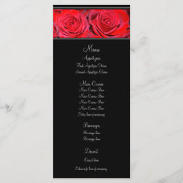 Red Rose Zwart Zilver Wedding Menu