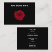 Red Rose. Zwarte achtergrond. Visitekaartje (Voorkant / Achterkant)