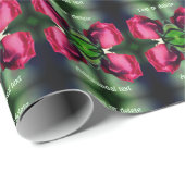Red Rosebud Bending Abstract gepersonaliseerd Cadeaupapier (Rol Hoek)