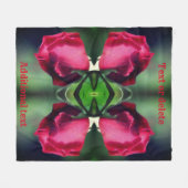 Red Rosebud Bending Abstract gepersonaliseerd Fleece Deken (Voorkant (Horizontaal))