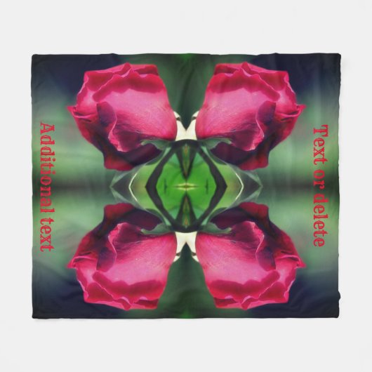 Red Rosebud Bending Abstract gepersonaliseerd Fleece Deken (Voorkant (Horizontaal))