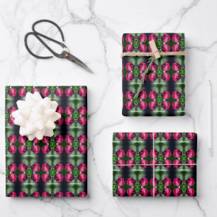 Red Rosebud Bending Abstract gepersonaliseerd Inpakpapier Vel