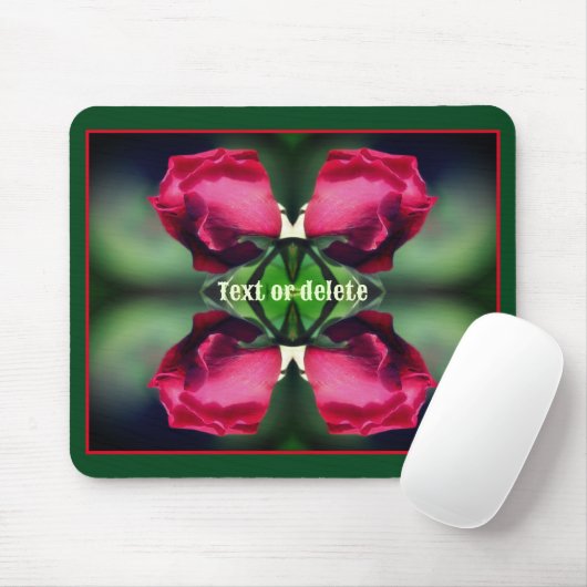 Red Rosebud Bending Abstract gepersonaliseerd Muismat (Met muis)
