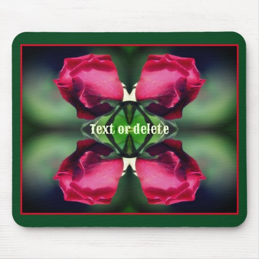 Red Rosebud Bending Abstract gepersonaliseerd Muismat (Voorkant)