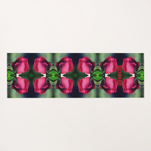 Red Rosebud Bending Abstract gepersonaliseerd Yogamat (Achterkant (horizontaal))