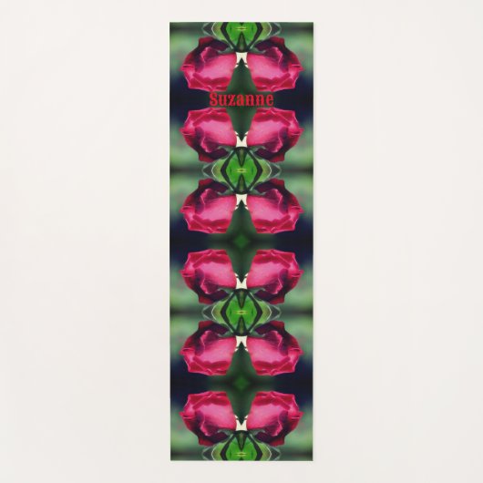 Red Rosebud Bending Abstract gepersonaliseerd Yogamat (Voorkant)