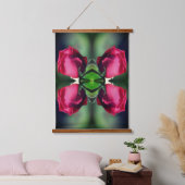Red Rosebud Bending Abstract Hangend Wandkleed (Slaapkamer)
