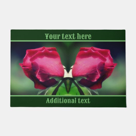 Red Rosebud Bending Flower Personated Deurmat (Voorkant)