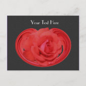 Red Rosebud Black Floral  Briefkaart (Voorkant)