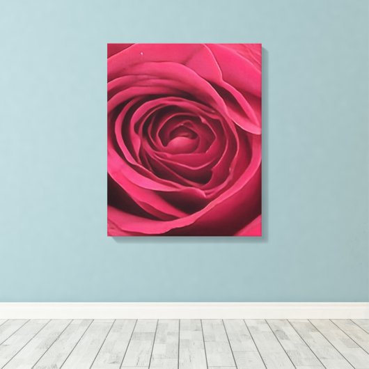 Red Rosebud Canvas Afdruk (Insitu (Houten vloer))