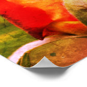 Red Rosebud Close Up Distressed Art Poster (Hoek)