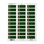 Red Rosebud Flower Address Label (Full Sheet)
