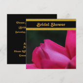 Red Rosebud Flower Bridal Shower Invitation Kaart (Voorkant / Achterkant)