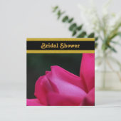 Red Rosebud Flower Bridal Shower Invitation Kaart (Staand voorkant)
