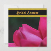 Red Rosebud Flower Bridal Shower Invitation Kaart (Voorkant)