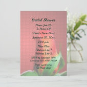 Red Rosebud Flower Bridal Shower  Kaart (Staand voorkant)