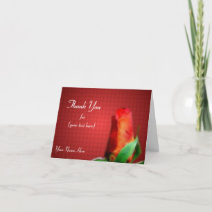 Red Rosebud Flower Natuur Dank u Bedankkaart