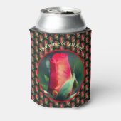 Red Rosebud Flower Personalized Blikjeskoeler (Blikje Achterkant)