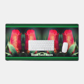 Red Rosebud Flower Personalized Bureaumat (Keyboard & Muis)
