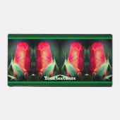 Red Rosebud Flower Personalized Bureaumat (Voorkant)