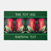 Red Rosebud Flower Personalized Deurmat (Voorkant)
