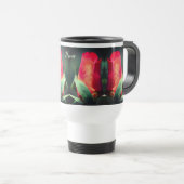 Red Rosebud Flower Personalized Reisbeker (Voorkant rechts)