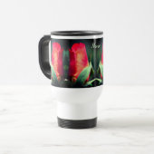 Red Rosebud Flower Personalized Reisbeker (Voorkant links)