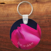 Red Rosebud Flower Personalized Sleutelhanger (Achterkant)