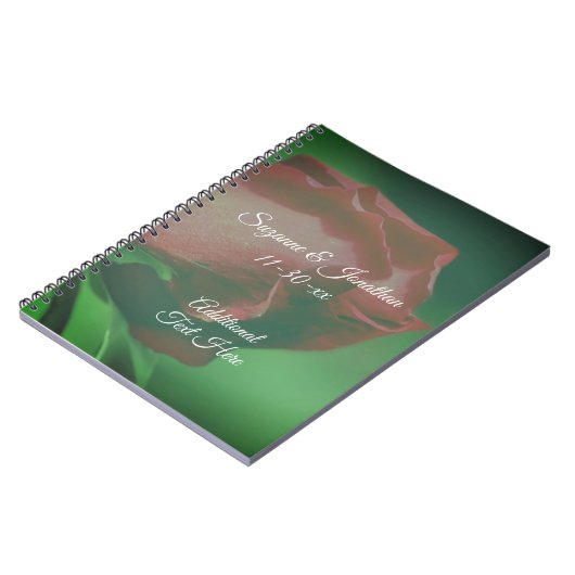 Red Rosebud Flower Personalized Wedding Notitieboek (Linkerzijde)
