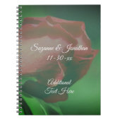 Red Rosebud Flower Personalized Wedding Notitieboek (Voorkant)