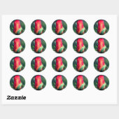 Red Rosebud Flower Ronde Sticker (Vel)
