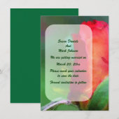 Red Rosebud Flower Wedding  Save The Date (Voorkant / Achterkant)