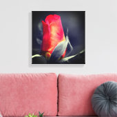 Red Rosebud partiële kleur Canvas Afdruk (Insitu (Woonkamer))