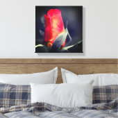 Red Rosebud partiële kleur Canvas Afdruk (Insitu (Slaapkamer))