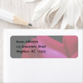 Red Rosebud Raindrops Flower Address Label (Insitu)