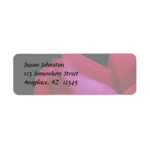 Red Rosebud Raindrops Flower Address Label