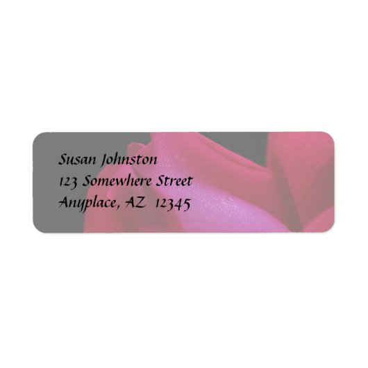 Red Rosebud Raindrops Flower Address Label (Voorkant)