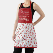 Red Rosehips Berries Pattern Modern Script Name. Schort (Insitu)