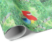 Red Rosella Bird Painting Cadeaupapier (Rol Hoek)