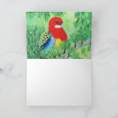 Red Rosella Bird Painting Kaart (Binnen)