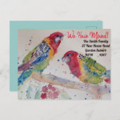 Red Rosella het nieuwe adres Briefkaart wij bewege (Voorkant / Achterkant)