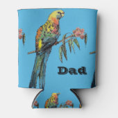Red Rosella Parrot Bird Waterverf Pap Birthday Blikjeskoeler (Voorkant)