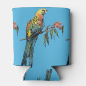 Red Rosella Parrot Bird Waterverf Pap Birthday Blikjeskoeler (Achterkant)